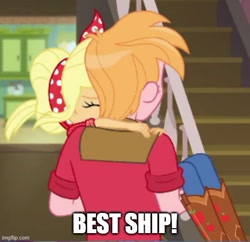 Size: 508x491 | Tagged: safe, edit, edited screencap, imported from derpibooru, screencap, applejack, big macintosh, do it for the ponygram!, equestria girls, equestria girls series, five to nine, spoiler:eqg series (season 2), applecest, applemac, caption, female, image macro, incest, male, shipping, straight, text