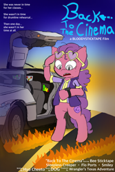 Size: 2000x3000 | Tagged: safe, artist:bloodysticktape, imported from derpibooru, oc, oc:beetard, bat pony, pony, back to the future, high res, movie poster