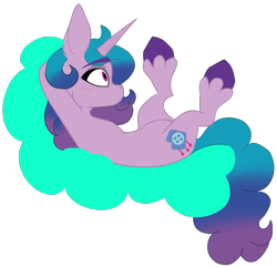 Size: 1105x1064 | Tagged: safe, artist:silkscribbles, imported from derpibooru, izzy moonbow, pony, unicorn, blushing, cloud, ear fluff, female, g5, mare, simple background, solo, transparent background, unshorn fetlocks
