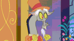 Size: 1092x612 | Tagged: safe, imported from derpibooru, screencap, discord, make new friends but keep discord, season 5, animated, bowtie, clothes, cute, discute, excited, hat, solo, suit, top hat