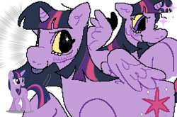 Size: 750x496 | Tagged: safe, artist:spac3chann3l5, imported from derpibooru, twilight sparkle, alicorn, pony, unicorn, female, mare, simple background, twilight sparkle (alicorn), unicorn twilight