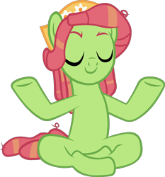 Size: 4276x4582 | Tagged: safe, artist:ironm17, imported from derpibooru, tree hugger, earth pony, pony, a rockhoof and a hard place, absurd resolution, eyes closed, female, mare, meditating, meditation, simple background, solo, transparent background, vector, yoga