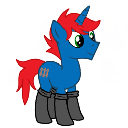 Size: 900x900 | Tagged: safe, artist:brightstar40k, artist:ry-bluepony1, imported from derpibooru, oc, oc:train track, unicorn, base used, boots, clothes, cutie mark, male, shoes, show accurate, stallion