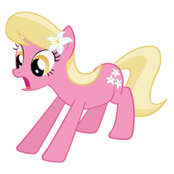 Size: 4000x4000 | Tagged: safe, artist:misterlolrus, imported from derpibooru, lily, lily valley, earth pony, pony, absurd resolution, background pony, female, flower, flower in hair, lily (flower), mare, simple background, solo, transparent background, vector