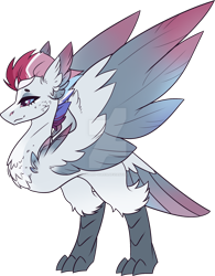 Size: 1280x1640 | Tagged: safe, artist:blizzard-queen, imported from derpibooru, rainbow dash, harpy, monster pony, original species, alternate design, alternate universe, backstory in description, simple background, solo, species swap, transparent background