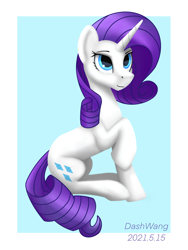 Size: 1668x2224 | Tagged: safe, artist:dash wang, imported from derpibooru, rarity, pony, unicorn, female, sitting, solo