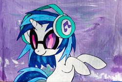 Size: 1200x810 | Tagged: safe, artist:aquilateagle, imported from derpibooru, dj pon-3, vinyl scratch, pony, unicorn, female, mare, painting, solo, traditional art