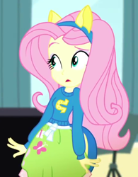 Size: 444x570 | Tagged: safe, imported from derpibooru, screencap, fluttershy, eqg summertime shorts, equestria girls, steps of pep, confused, cropped, raised eyebrow, solo, wondercolts uniform