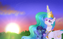 Size: 4040x2500 | Tagged: safe, artist:gloriaartist, artist:starflightsparkleyt, imported from derpibooru, princess celestia, oc, oc:savannah london, alicorn, pony, female, magic, mare, savannahlestia, sun work