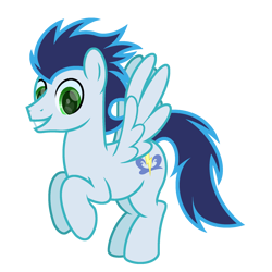 Size: 2200x2200 | Tagged: safe, artist:ponkus, imported from derpibooru, soarin', pegasus, pony, flying, high res, male, solo, stallion