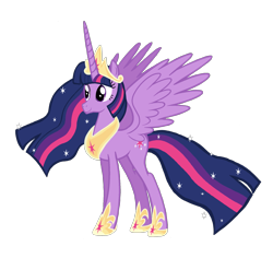 Size: 2275x2144 | Tagged: safe, artist:candyandflurry, imported from derpibooru, twilight sparkle, alicorn, pony, the last problem, crown, cutie mark, ethereal mane, ethereal tail, high res, hoof shoes, jewelry, older, older twilight, peytral, princess shoes, princess twilight 2.0, regalia, simple background, solo, spread wings, standing, starry mane, starry tail, transparent background, twilight sparkle (alicorn), wings