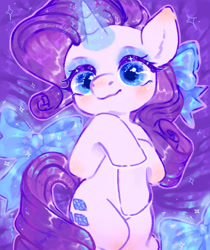 Size: 988x1177 | Tagged: safe, artist:kissesdelight, imported from derpibooru, rarity, pony, unicorn, bipedal, bow, cute, female, magic, mare, raribetes, solo, telekinesis