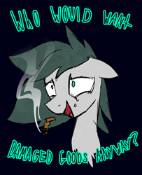 Size: 2000x2469 | Tagged: safe, artist:superderpybot, imported from ponybooru, oc, oc only, oc:pencil pusher, earth pony, cigarette, laughing, sad, sketch, smoking, text