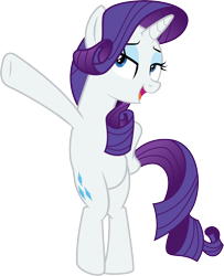 Size: 3550x4380 | Tagged: safe, artist:illumnious, imported from derpibooru, rarity, pony, unicorn, fake it 'til you make it, .ai available, bipedal, female, high res, hoof on hip, lidded eyes, mare, open mouth, simple background, solo, transparent background, vector