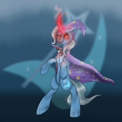 Size: 768x768 | Tagged: safe, artist:pickledpunch, imported from derpibooru, trixie, unicorn, alicorn amulet, cape, clothes, female, horn, mare