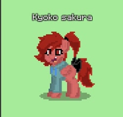 Size: 559x529 | Tagged: safe, imported from derpibooru, pegasus, pony, pony town, crossover, female, kyoko sakura, magical girl, mare, ponified, puella magi madoka magica, solo