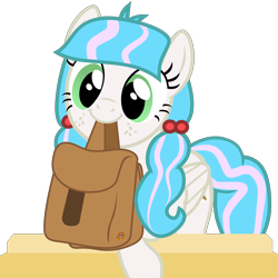 Size: 4500x4500 | Tagged: safe, artist:duskyzombie, artist:mrvector, imported from derpibooru, oc, oc only, oc:sugar stamp, pegasus, pony, to where and back again, absurd resolution, bag, cute, elements of justice, female, mare, mouth hold, simple background, smiling, solo, to saddlebags and back again, transparent background, turnabout storm, vector