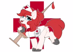 Size: 4096x2896 | Tagged: safe, artist:avery-valentine, imported from derpibooru, earth pony, pony, blood, medic, needle