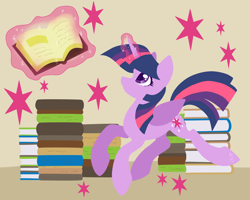 Size: 2500x2000 | Tagged: safe, artist:hellishnya, imported from derpibooru, twilight sparkle, alicorn, pony, book, female, high res, lineless, magic, mare, twilight sparkle (alicorn)