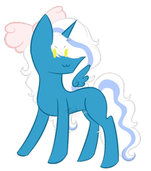 Size: 680x770 | Tagged: safe, artist:tiredzombi, imported from derpibooru, oc, oc:fleurbelle, alicorn, alicorn oc, bow, female, hair bow, horn, mare, owo, simple background, transparent background, wings, yellow eyes