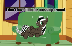 Size: 1280x826 | Tagged: safe, artist:spectty, imported from derpibooru, oc, oc:spectty, pegasus, ask, bed, caption, clothes, draw me like one of your french girls, hat, image macro, lying, lying down, lying on bed, on bed, pegasus oc, striped tail, text, trixie's hat, tumblr, two toned mane