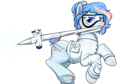 Size: 2673x1835 | Tagged: source needed, safe, artist:fantasy song, artist:fantasysong, imported from derpibooru, oc, oc only, oc:katherine bailey, earth pony, pony, chemistry, clothes, goggles, lab coat, mouth hold, safety goggles, simple background, solo, transparent background