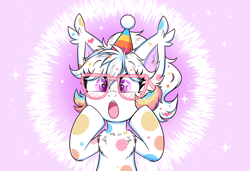 Size: 6327x4320 | Tagged: safe, artist:confetticakez, imported from derpibooru, oc, oc only, oc:confetti cupcake, bat pony, pony, bat pony oc, bat wings, glasses, solo, wings