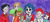 Size: 1024x444 | Tagged: safe, artist:strabius, imported from derpibooru, derpy hooves, pegasus, 2-d, 2d, animaniacs, billy, billy (billy and mandy), brittany, castiel, crossover, glee, gorillaz, purple background, simple background, supernatural, the grim adventures of billy and mandy, traditional art, wacko warner, wander (wander over yonder), wander over yonder