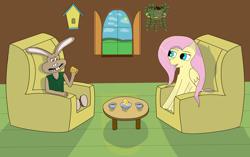 Size: 4650x2916 | Tagged: safe, artist:drakang, imported from derpibooru, fluttershy, pegasus, pony, rabbit, animal, cheese, female, food, mare, tea, wallace and gromit