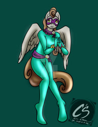 Size: 1024x1326 | Tagged: safe, artist:adhiguna, artist:johnathon-matthews, imported from derpibooru, saddle rager, anthro, pegasus, unguligrade anthro, busty saddle rager, commission, deviantart watermark, female, furry, heroine, obtrusive watermark, power ponies, solo, superhero, watermark