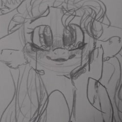 Size: 1022x1021 | Tagged: safe, artist:cocolove2176, imported from derpibooru, fluttershy, pegasus, pony, bust, crying, female, grayscale, lineart, mare, monochrome, tears of joy, traditional art, wings