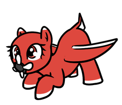 Size: 499x432 | Tagged: safe, artist:neuro, oc, oc only, original species, plane pony, pony, face down ass up, female, plane, propeller, red eyes, simple background, solo, transparent background