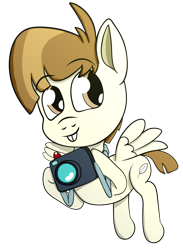 Size: 1248x1702 | Tagged: safe, artist:xppp1n, imported from ponybooru, featherweight, pegasus, camera, colt, flying, male, simple background, solo, transparent background