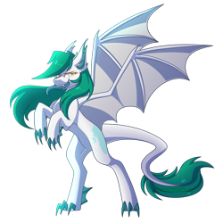 Size: 3000x3000 | Tagged: safe, artist:greenmaneheart, imported from derpibooru, oc, oc only, oc:cyan, dracony, dragon, hybrid, pony, female, high res, rearing, simple background, solo, transparent background