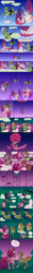 Size: 1000x8000 | Tagged: safe, artist:jackiebloom, imported from derpibooru, oc, oc only, oc:faerie sky, oc:maria ann smith, alicorn, bird, earth pony, pony, blushing, comic, female, high res, kissing, magic, male, marriage proposal, oc x oc, offspring, offspring shipping, parachute, parent:apple bloom, parent:pipsqueak, parent:princess cadance, parent:shining armor, parents:pipbloom, parents:shiningcadance, shipping, skydiving, straight