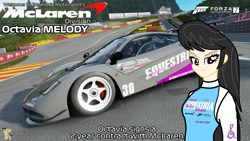 Size: 3840x2160 | Tagged: safe, artist:forzaveteranenigma, imported from derpibooru, screencap, octavia melody, fanfic:equestria motorsports, equestria girls, car, circuit de spa francorchamps, contract, eau rouge, forza motorsport 7, high res, livery, looking at you, mclaren, mclaren f1, motorsport, race track, racing suit, raidillon, serious, serious face, supercar, watermark