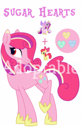 Size: 1610x2515 | Tagged: safe, artist:starlight-j, imported from derpibooru, apple bloom, princess cadance, oc, alicorn, earth pony, pony, adoptable, auction, base used, clothes, earth pony oc, female, filly, fusion, high res, mare, obtrusive watermark, shoes, simple background, watermark