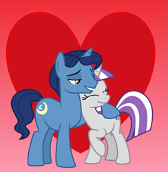 Size: 1209x1241 | Tagged: safe, artist:detailedatream1991, imported from derpibooru, night light, twilight velvet, pony, unicorn, female, heart, husband and wife, male, mare, married couple, nightvelvet, shipping, stallion, straight