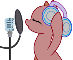 Size: 1024x851 | Tagged: safe, artist:candysweets90240, imported from derpibooru, pony, base, headphones, microphone, solo