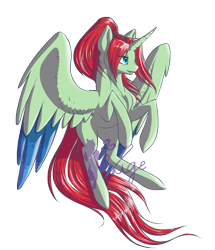 Size: 2000x2325 | Tagged: safe, artist:koolcatloveanimals, imported from derpibooru, oc, oc only, oc:wysteria, alicorn, pony, alicorn oc, high res, horn, solo, watermark, wings