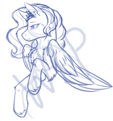 Size: 1604x1721 | Tagged: safe, artist:mantequiademani, imported from derpibooru, pipp petals, pegasus, pony, adorapipp, chest fluff, cute, ear fluff, female, g5, mare, monochrome, raised hoof, sketch, solo, wip