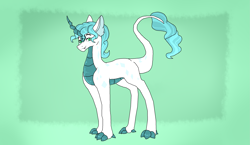 Size: 2555x1485 | Tagged: safe, artist:mayflower-mlp, imported from derpibooru, oc, oc only, oc:seaspray, dracony, dragon, hybrid, pony, fangs, interspecies offspring, male, offspring, parent:rarity, parent:spike, parents:sparity, solo
