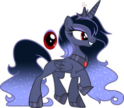 Size: 1053x923 | Tagged: safe, artist:auroranovasentry, imported from derpibooru, oc, oc only, oc:midnight sparkle, alicorn, pony, female, mare, offspring, parent:king sombra, parent:princess luna, parents:lumbra, simple background, solo, transparent background