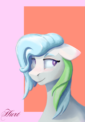 Size: 1317x1878 | Tagged: safe, artist:i love hurt, imported from derpibooru, oc, oc only, oc:intel, earth pony, pony, blushing, cute, looking at each other, solo