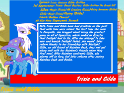 Size: 969x727 | Tagged: safe, artist:joelleart13, imported from derpibooru, gilda, trixie, griffon, pony, unicorn, bio, crossover, ponyville, sonic all stars racing, sonic the hedgehog (series)