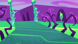 Size: 1147x645 | Tagged: safe, imported from derpibooru, screencap, my little pony: pony life, spoiler:pony life s02e26, discord statues, g4.5, journey to the center of the 'cord, no pony, pony life, scenery