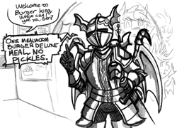Size: 1412x1017 | Tagged: safe, artist:replica, imported from derpibooru, oc, oc only, anthro, bat pony, armor, bat pony oc, bat wings, clothes, dialogue, digital art, helmet, knight, monochrome, solo, speech bubble, talking, text, wings