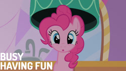 Size: 1280x720 | Tagged: safe, edit, edited screencap, editor:quoterific, imported from derpibooru, screencap, pinkie pie, earth pony, pony, season 1, the best night ever, :o, cute, diapinkes, female, looking at you, mare, mirror, open mouth, solo