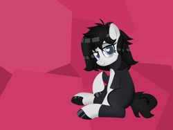 Size: 2000x1500 | Tagged: safe, artist:the smiling pony, imported from derpibooru, oc, oc only, oc:writer's block, earth pony, pony, .svg available, looking at you, smiling, solo, svg, tired, underhoof, vector