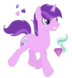 Size: 2400x2600 | Tagged: safe, artist:magicuniclaws, imported from derpibooru, oc, oc only, pony, unicorn, high res, magical lesbian spawn, male, offspring, parent:amethyst star, parent:starlight glimmer, simple background, solo, stallion, transparent background
